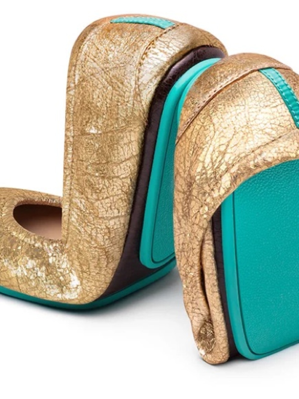 NWOT Tieks Flats - size 7 - Golden Glitz